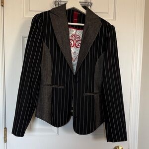Blue and Gray Pinstripe Blazer